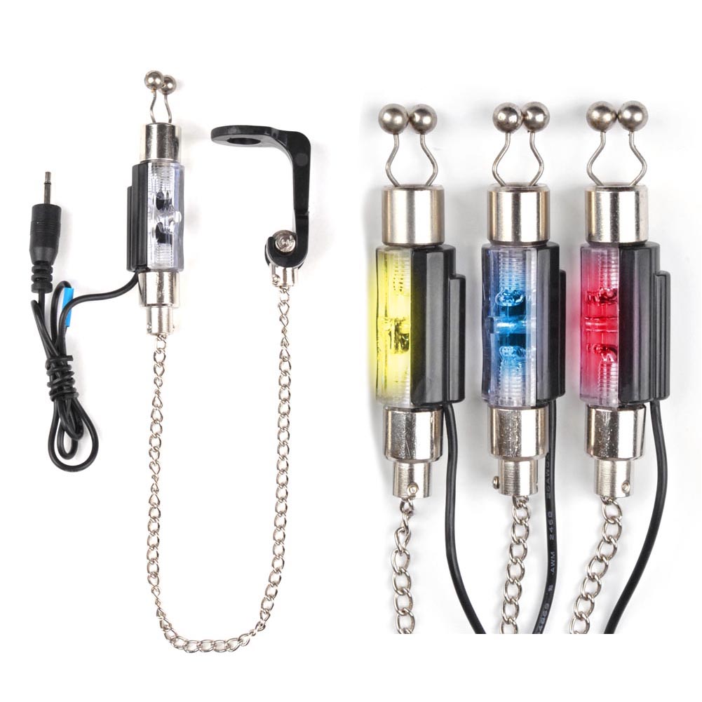 Carp Fishing Swingers Illuminated Set of 4 Bite Indicators LED With Case