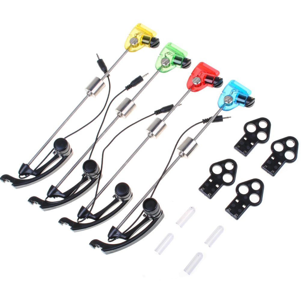 Set of 3 Carp Fishing Tackle Bite Alarms Illuminated Hangers Swingers Indicators