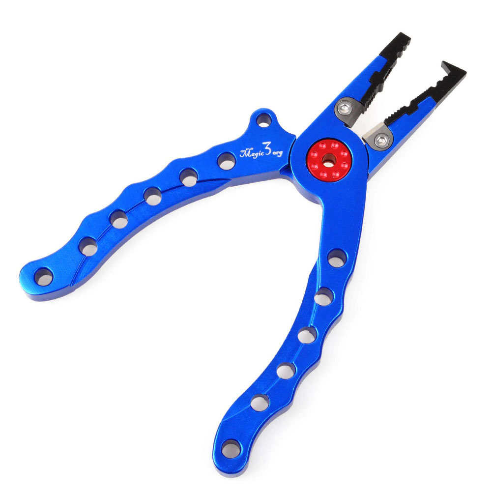 Yoshikawa Saltwater Fishing Aluminum Pliers Stainless Hook Remover Corrosion Resistant Mini Size 6" Blue