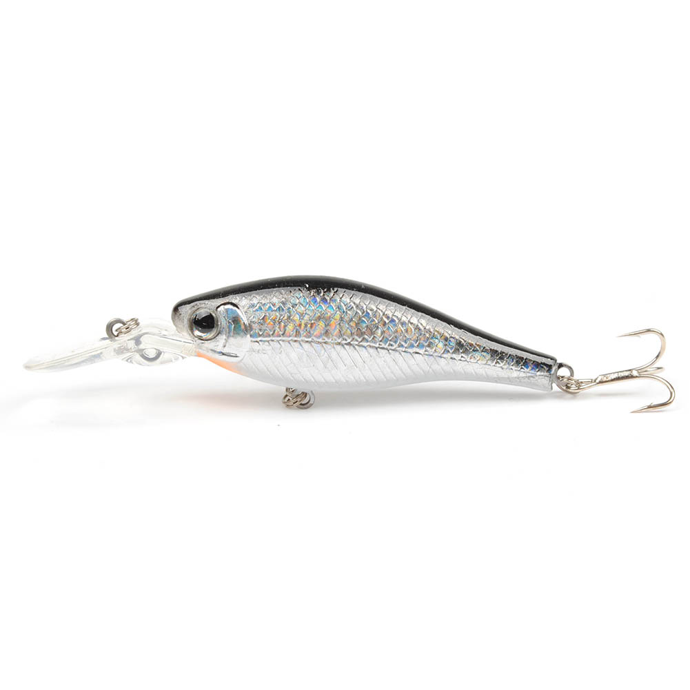 Yoshikawa Fishing Crankbait Lure Rattlin Shad Bass Minnow Saltwater Bait 60mm 7g Black Silver