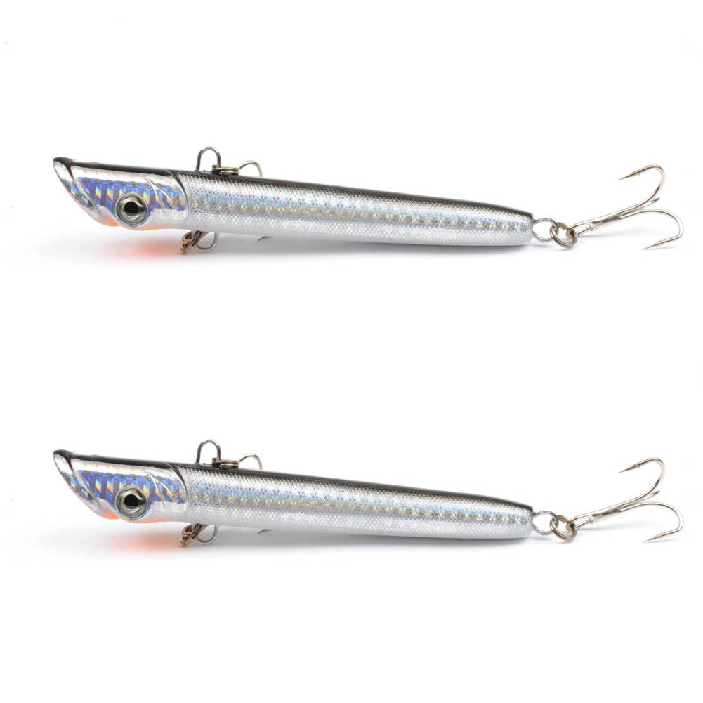 Yoshikawa Saltwater Fishing Lure Sets 2 Plugs Minnow 120mm Trolling Salmon Bluefish Sinking Silver