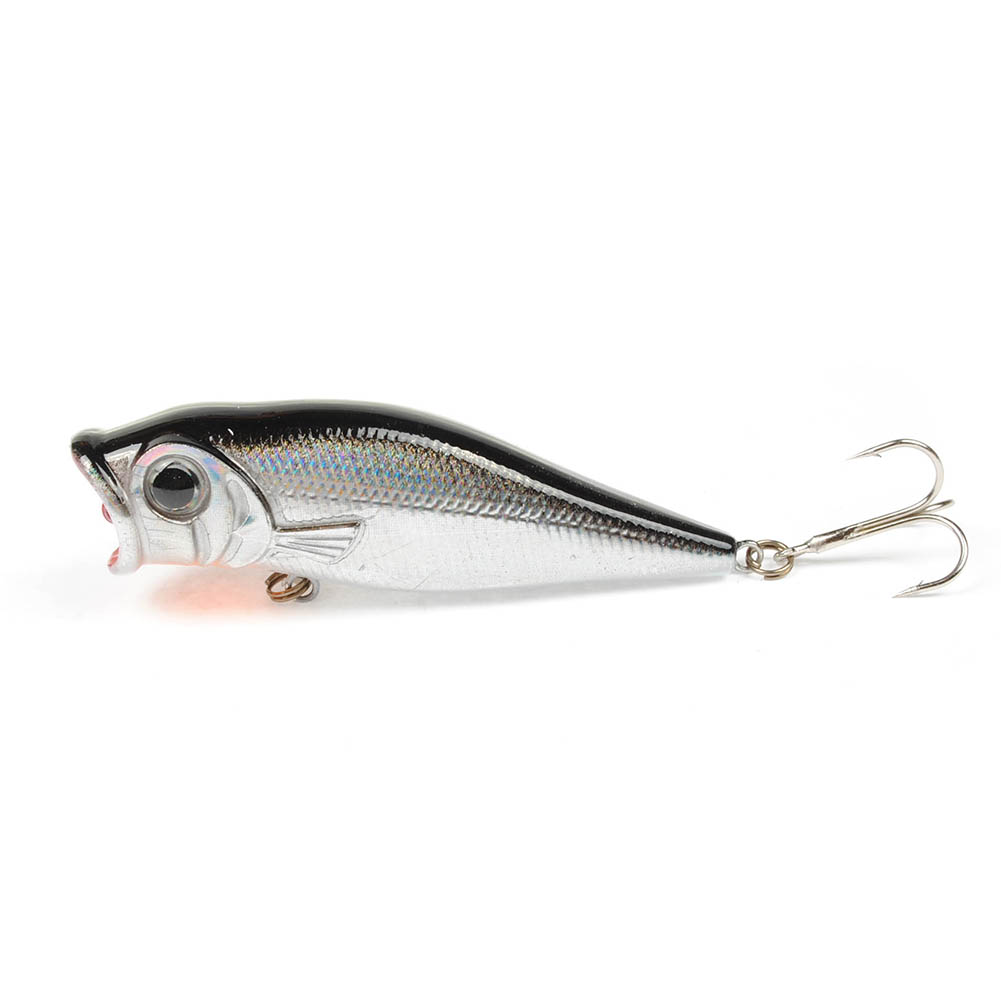 Yoshikawa Bass Fishing Popper Lure Topwater Walk The Dog Floating Bait 70mm 9g Black Silver