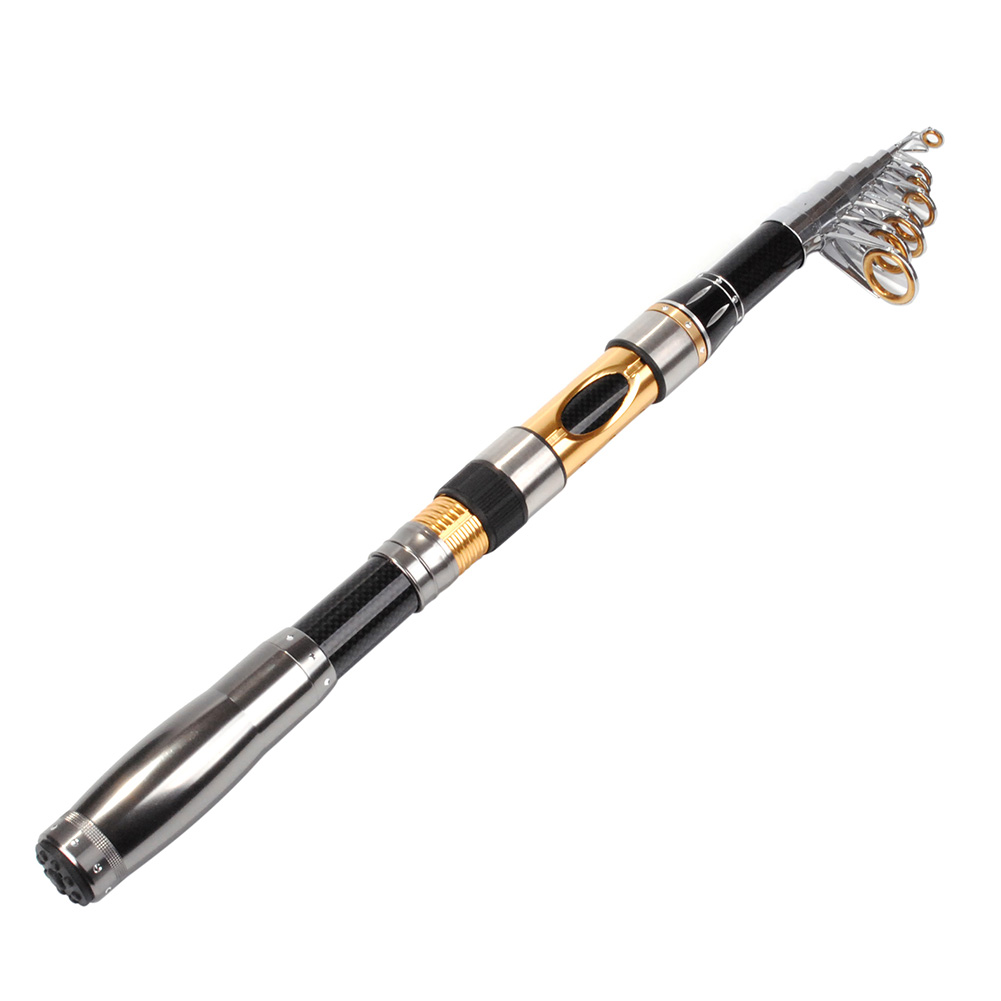 2.7M / 8.9FT Saltwater Spinning Fishing Rod Telescopic Travel Pole Carbon Fiber