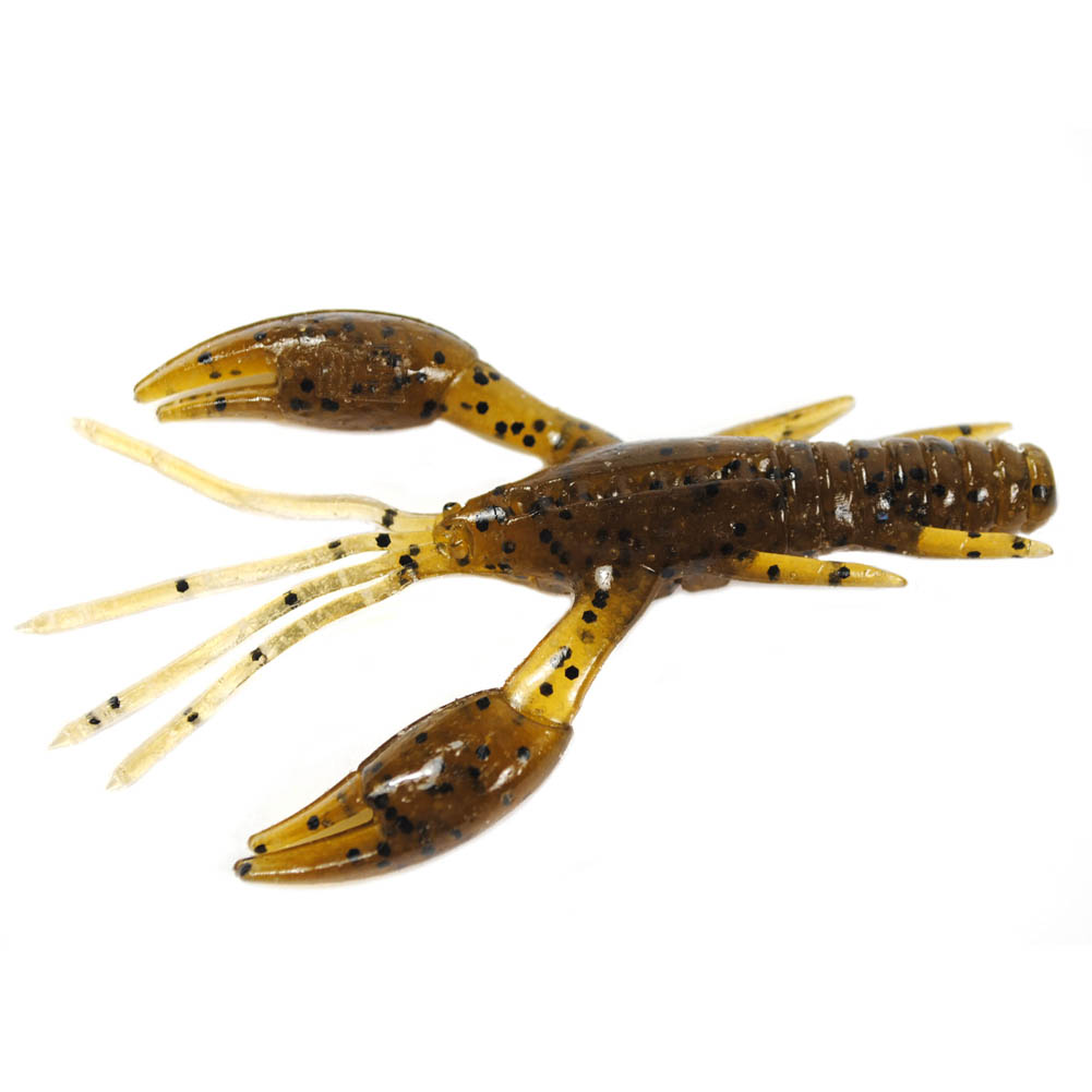 Yoshikawa Bass Freshwater Fishing Lure Craws 3" Scented Salted Soft Plastic Pumpkinseed (pack of 6)