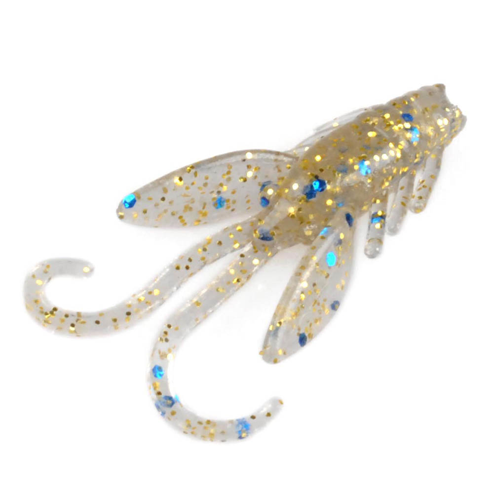 Yoshikawa Fishing Soft Lure Baby Craw Bug 40mm Crayfish Nymph Ultra Light Lures Gold Glitter (Pack of 12)