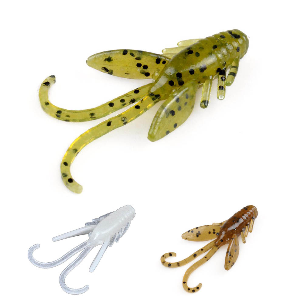 Yoshikawa Fishing Soft Lure Baby Craw Bug 40mm Crayfish Nymph Ultra Light Glow in Dark (Pack of 12)