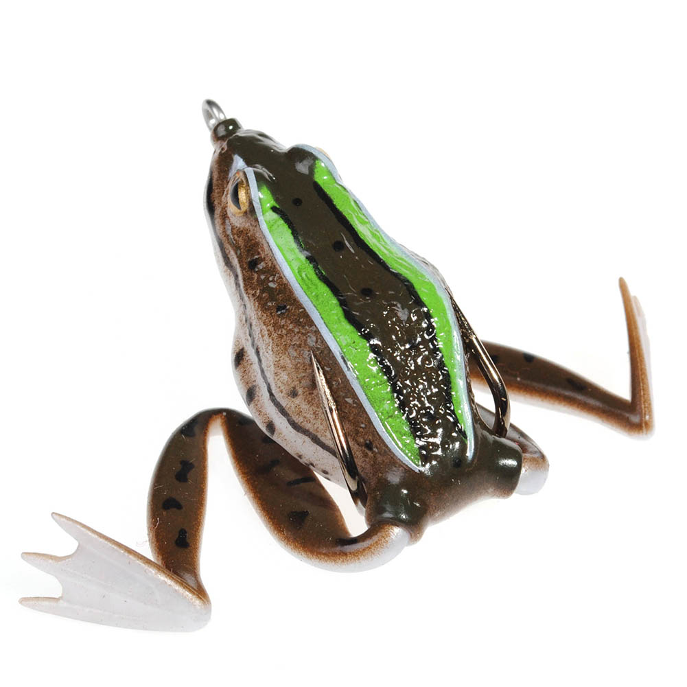 Yoshikawa Bass Fishing Hollow Body Frog Lure Topwater Surface Soft Plastic Bait 16g Twin Hooks 6/0