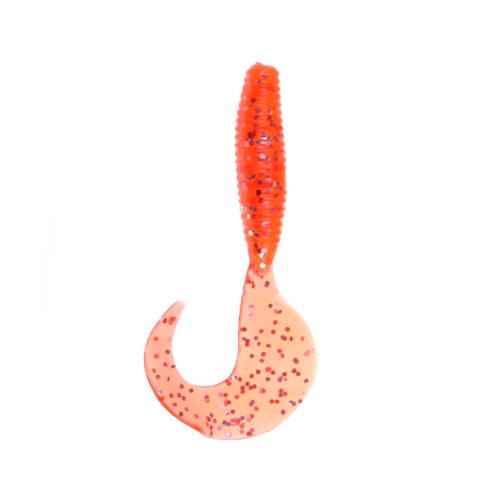 Yoshikawa Soft Plastic Lure Fishing Grub Kit Fat Salt Impregnated 2-1/2" Red (pack of 12)