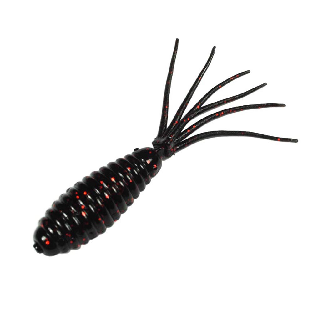 Yoshikawa Soft Lure Freshwater Bass Tubes Worm 2.5" Black Fishing Softbait(pack of 10)