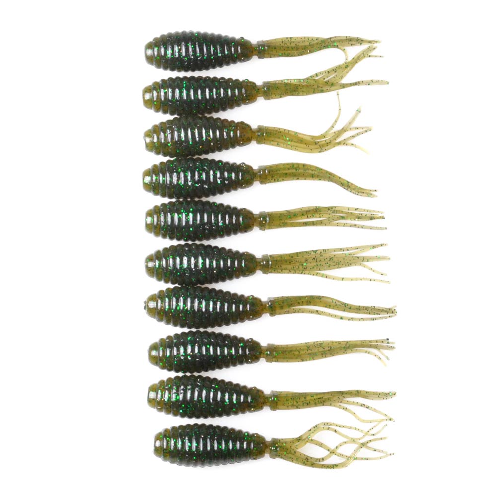 Yoshikawa Soft Lure Freshwater Bass Tubes Worm 2.5" Watermelon Fishing Softbait(pack of 10)
