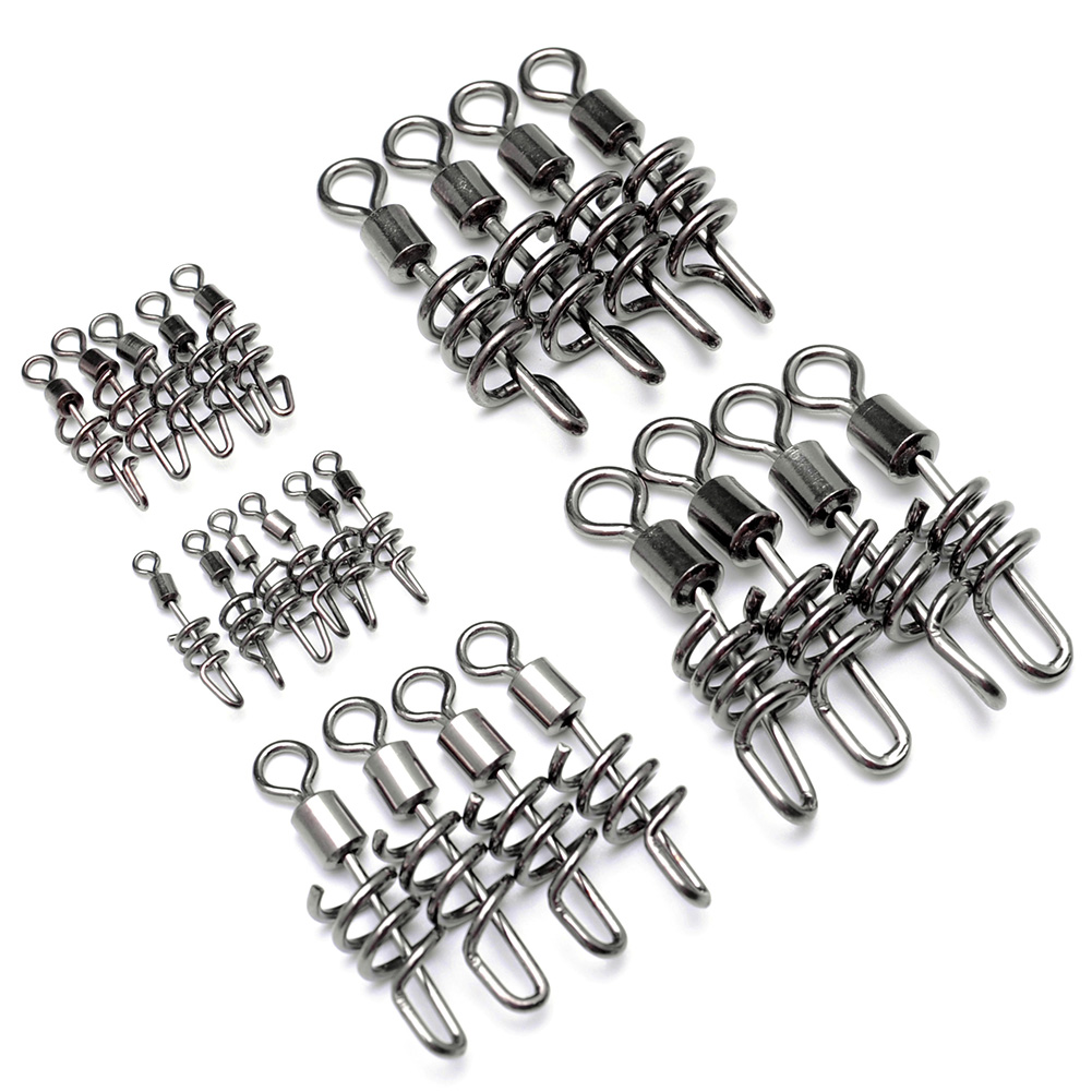 Yoshikawa Saltwater Fishing Swivel Snap Swirl Connector Stianless Black 220LB (Pack of 10)